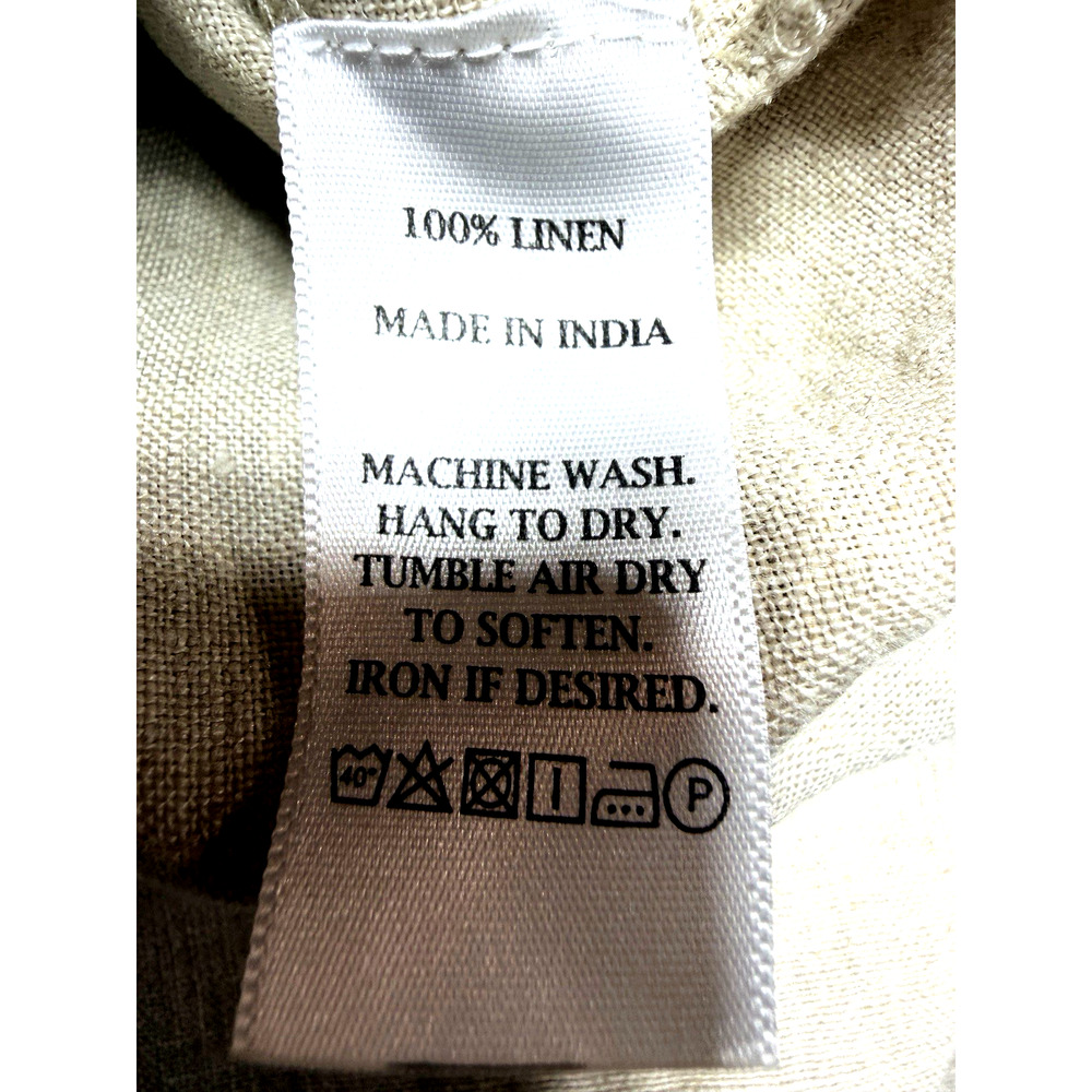 Crown Linen Designs Bella Bell Sleeve Top Large Flax Beige V-Neck Linen Tunic - Picture 5 of 12